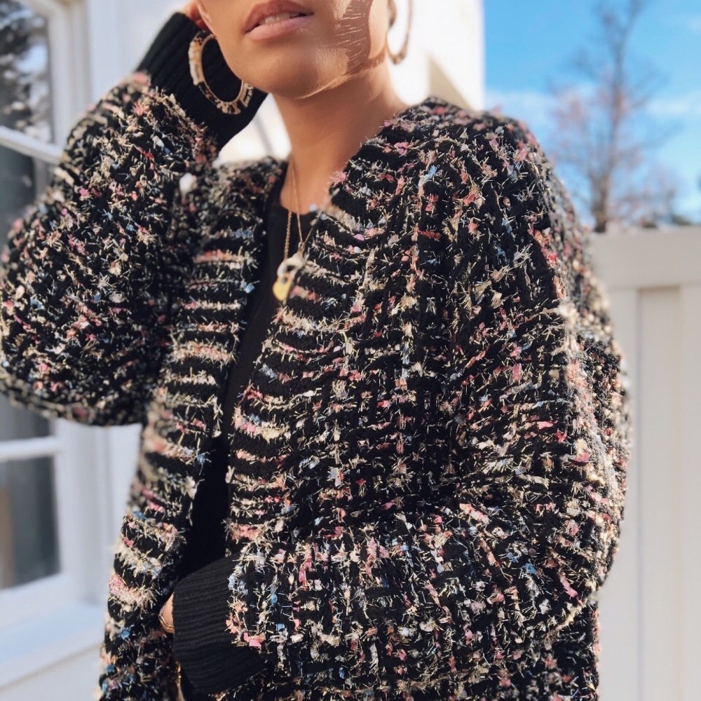 Last 1✨Pocketed Bouclé Chunky Knit Cardigan - Picture 3 of 8